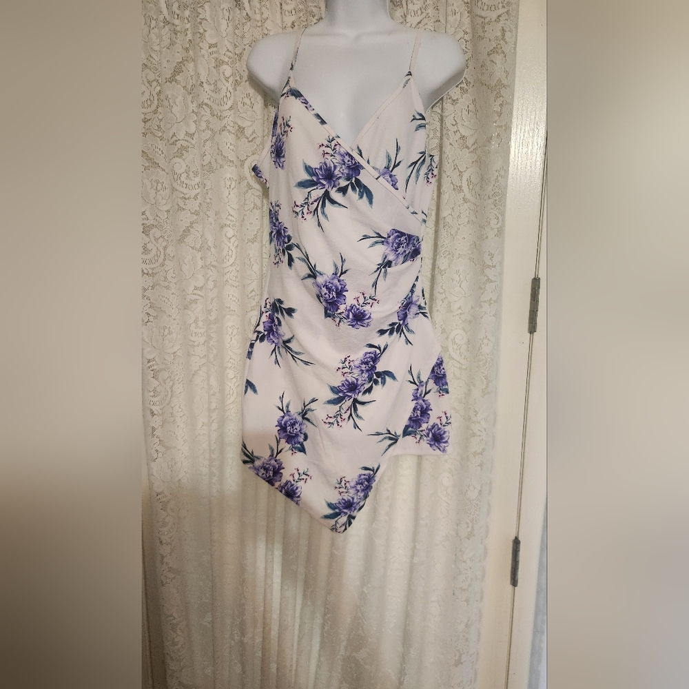 Almost Famous Floral Skort in Purple and White